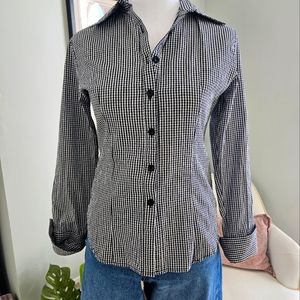 Black and White Checkered Shirt. Long sleeved. XS EUC